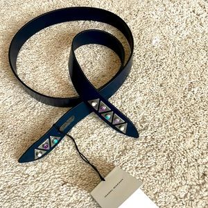 New Isabel Marant Letri Studded Leather Tie Belt S